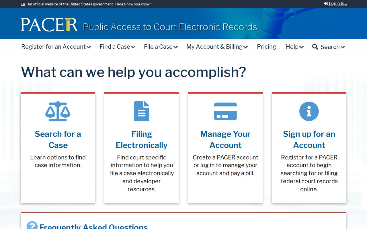 Milpitas neighbors PACER federal case search
